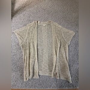 Women’s Open-Knit Short Sleeve Boho Fall Cardigan Tan XLish